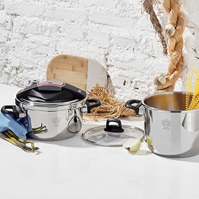 كاراجا طقم طنجرة ضغط بيرفكت ريد سعة 46 لترًا - Image 3