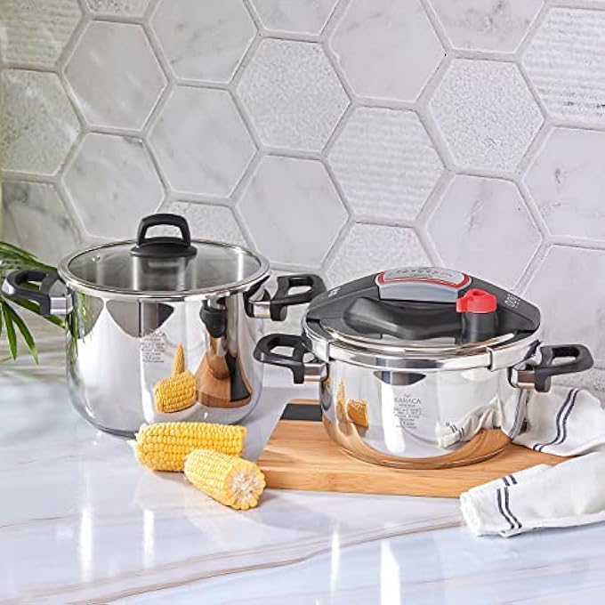 كاراجا طقم طنجرة ضغط بيرفكت ريد سعة 46 لترًا - Image 2