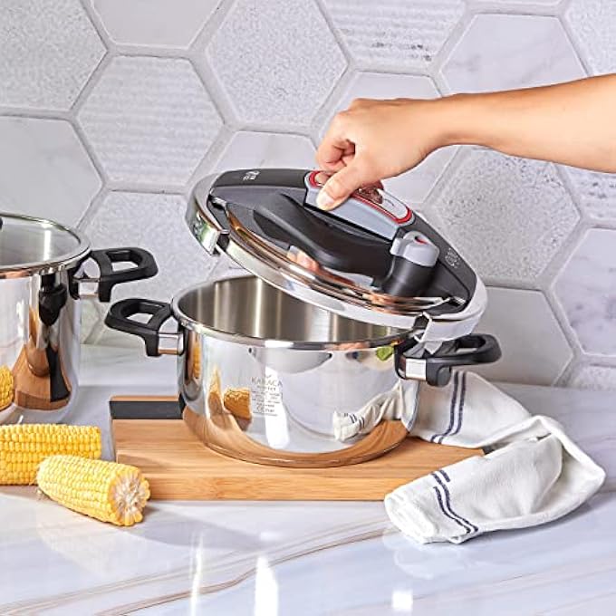 كاراجا طقم طنجرة ضغط بيرفكت ريد سعة 46 لترًا - Image 4