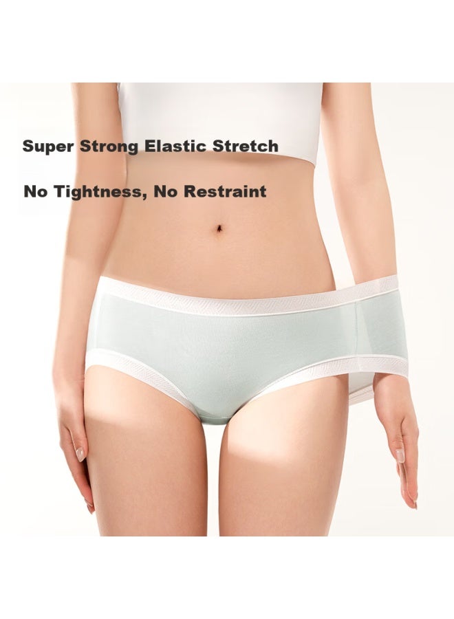 Free Go Freego Women's Underwear, First No-wash Mulberry Silk Gusset, Seamless Mid-rise Triangle Panties, 7a Antibacterial, Colorful, 4-pack, Size L - Image 4