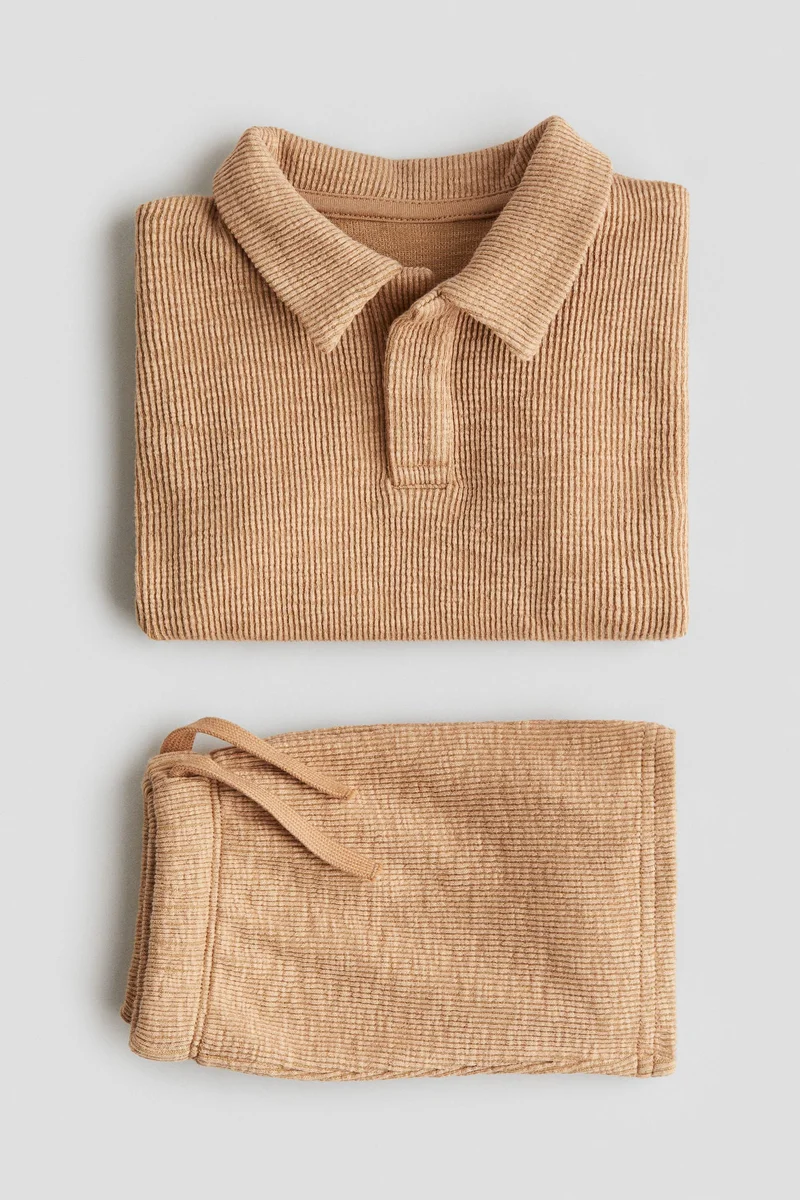 H&M 2-piece textured jersey set