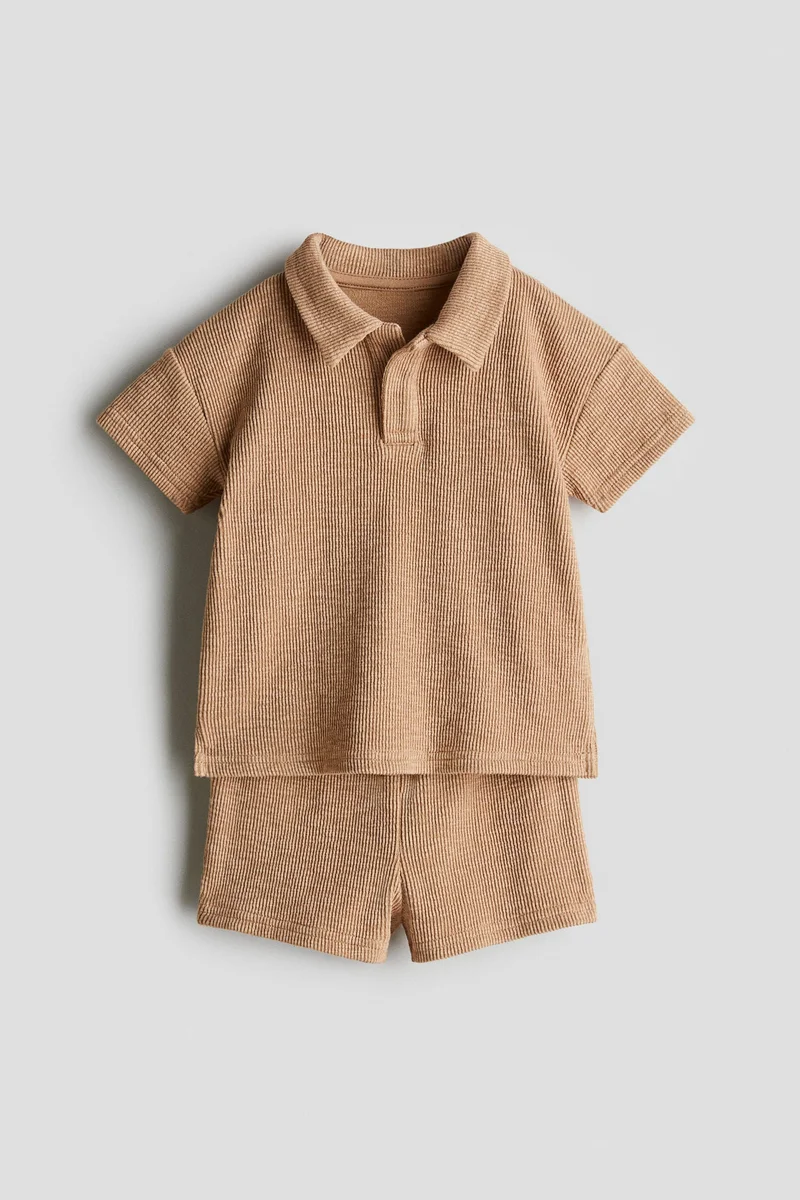 H&M 2-piece textured jersey set