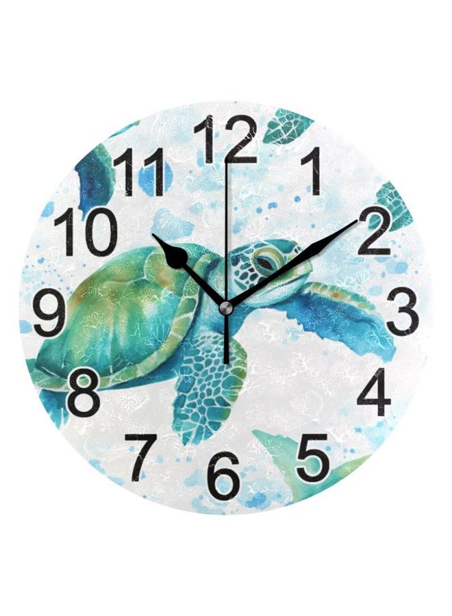 BOENLE Sea Turtles Teal Wall Clock Non Ticking Silent Kitchen Clock Large Decorative Battery Operated Clocks 10 inch for Living Room Bedroom Decor - Image 1