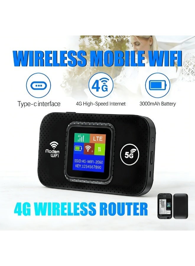 Ump Mobile WiFi Hotspot, 300Mbps Portable Travel Router with Support 5G SIM Card Router, 4G LTE WiFi Router, Built-in 3000mAh Battery Pocket Internet Modem, Supports Up to 10 Users for Phone Laptop - Image 4