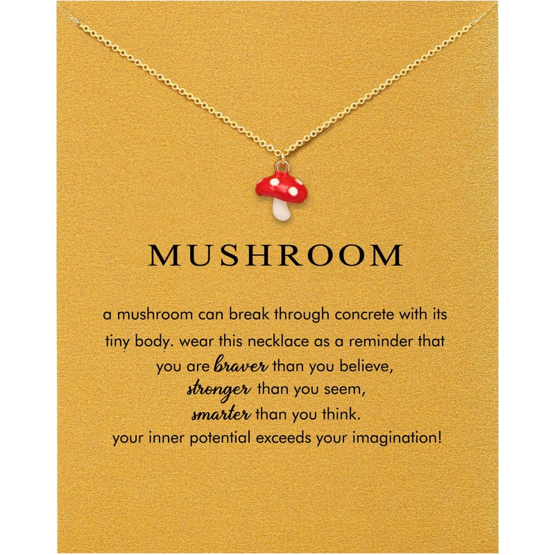Baydurcan Mushroom Necklace Inspirational Gifts for Women Charm Necklace for Women (Mushroom Gifts) - Image 1