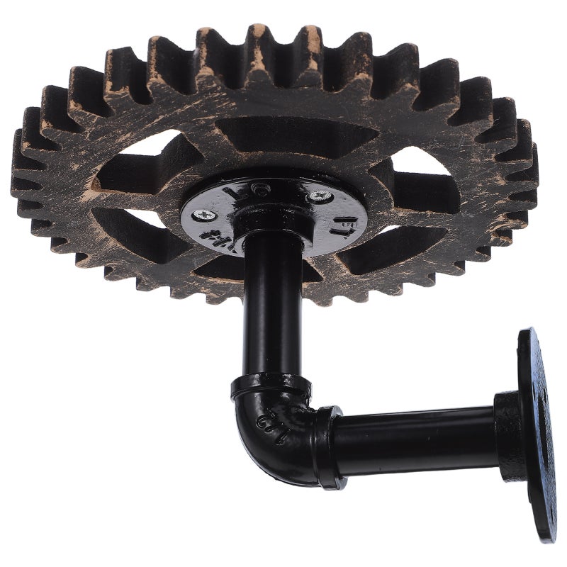 Industrial Pipe Wall Shelves: Steampunk Gear Design Floating Shelf For Living Room - Kitchen Wall Organizer Rack - Cast Iron Storage Shelving Decor - Image 5