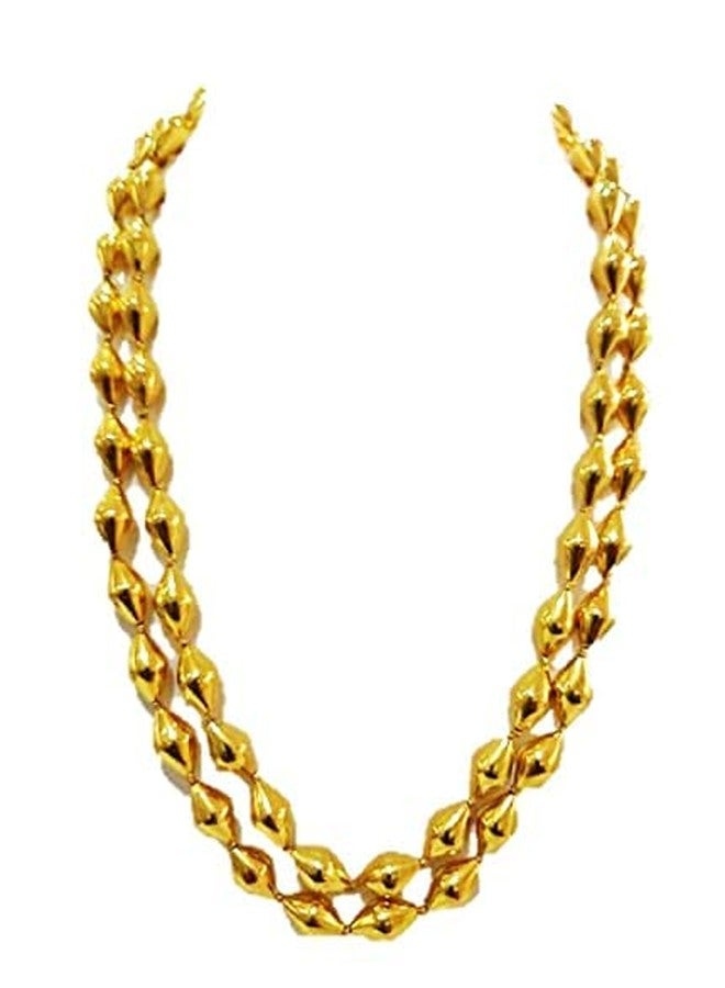 SWAMI-Kolhapuri dolki beads mala double Layer Gold Tone Necklace For Women and girls two Layered gold plated traditional as well as trendy bormal for ethnic & traditional - Image 1