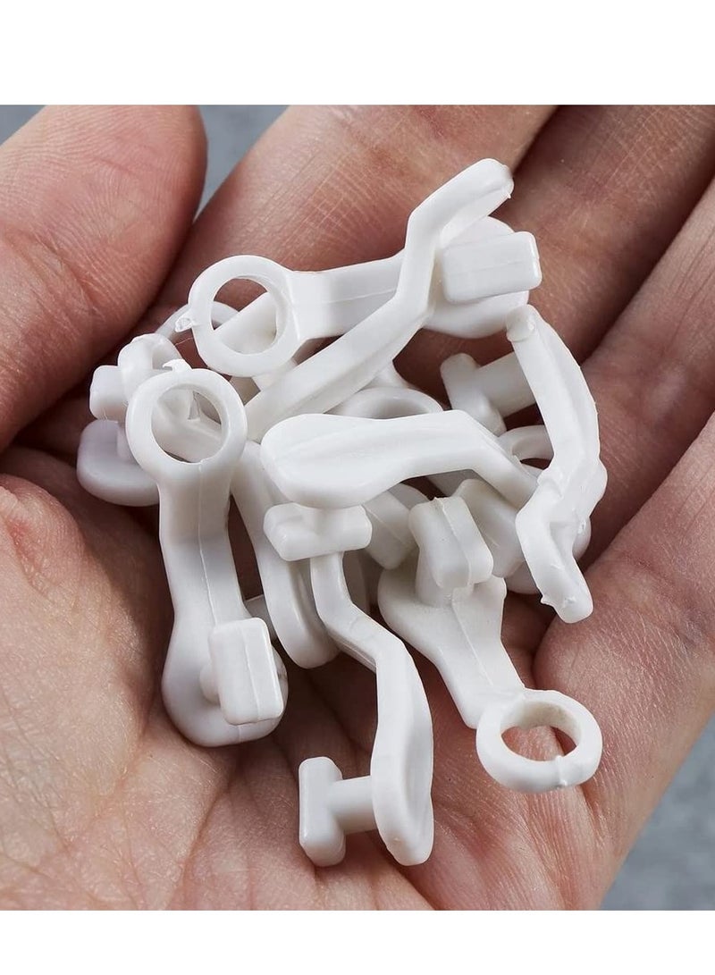 100 Pcs Curtain Hooks Plastic White Gliders Shower Curtain Hooks Rings Shower Curtain Rings and Hooks for Smooth and Easy Curtain Shower Curtain Opening and Closing 2.7x0.8cm White - Image 3