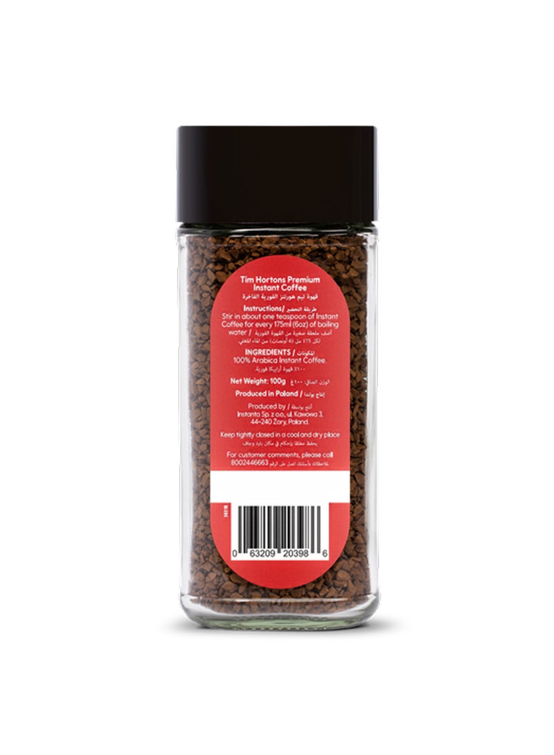 Tim Hortons Premium Instant Coffee Medium Roast 100g - Image 2