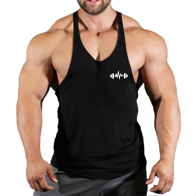 Mens Summer Quick-Dry Tank Top Sleeveless Running Vest black 1  - Image 1