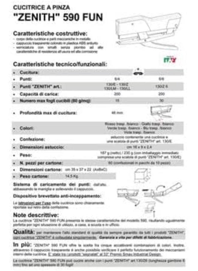 Zenith Manual Metal Stapler with Transparent Plastic Cap Red - Image 3