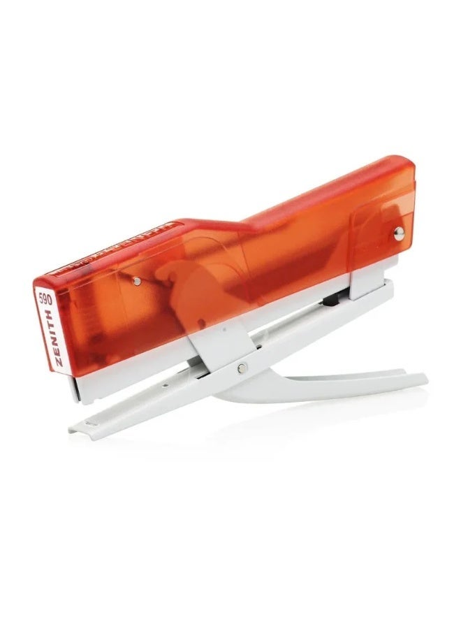 Zenith Manual Metal Stapler with Transparent Plastic Cap Red - Image 1