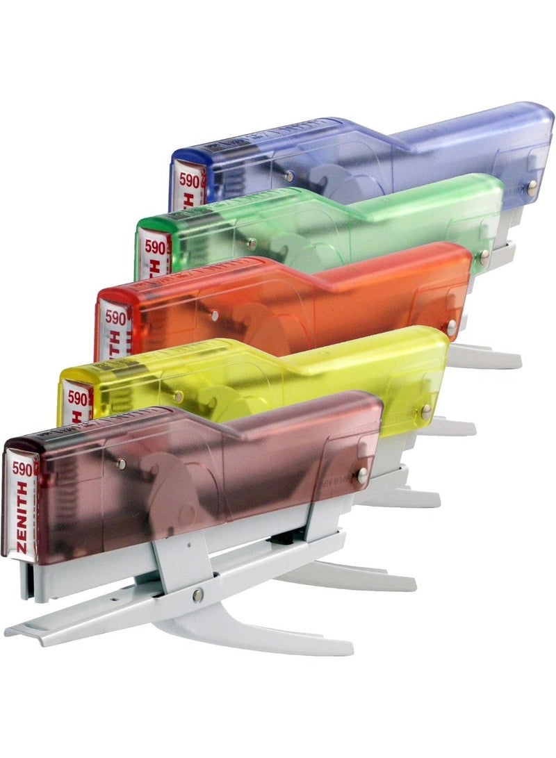 Zenith Manual Metal Stapler with Transparent Plastic Cap Red - Image 2