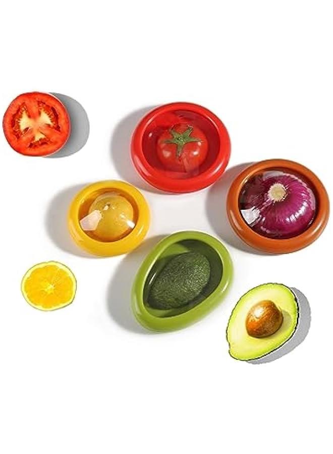 رينكس 4 قطع م حافظات ال والخضراوات م الميكاكوز، حاويات تخزي للثلاجة قالة لاعادة الاستخدام، حافظة طعام قالة للتمدد لمقرمشات الخضروات والثوم والصل والليمو والطاطس - Image 1