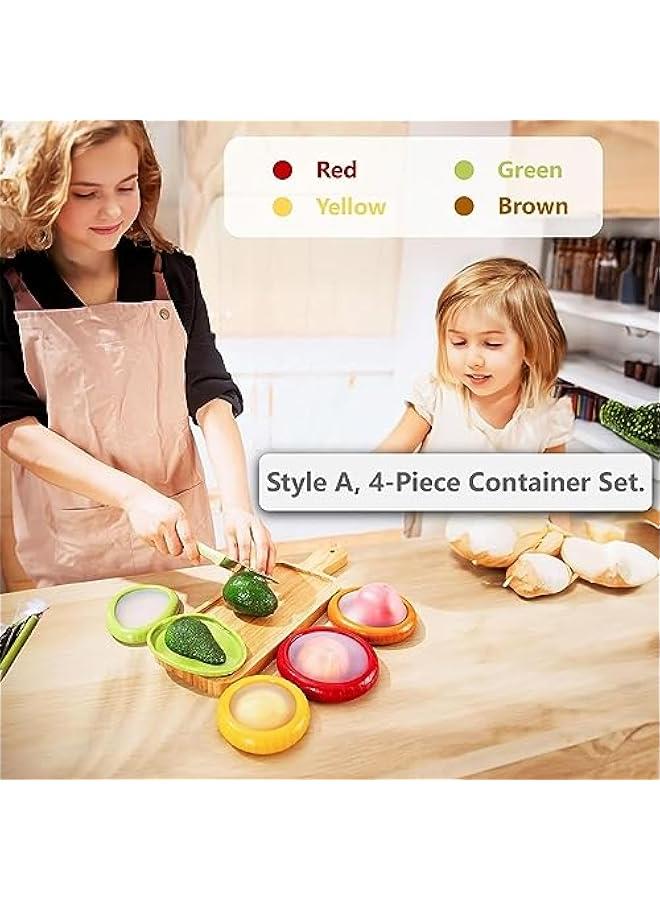 رينكس 4 قطع م حافظات ال والخضراوات م الميكاكوز، حاويات تخزي للثلاجة قالة لاعادة الاستخدام، حافظة طعام قالة للتمدد لمقرمشات الخضروات والثوم والصل والليمو والطاطس - Image 2
