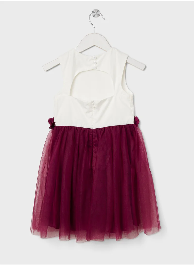 Chi Chi London Girls Kids Tulle Dress In Berry