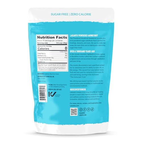 Lakanto Powdered Monk Fruit Sweetener With Erythritol, Powdered Sugar Substitute Sweetener For Baking & Cooking Waffles, Donuts, Cookies & More, Keto, Low Calorie, Low Carb, Vegan, Gluten Free, 1 Lb - Image 2