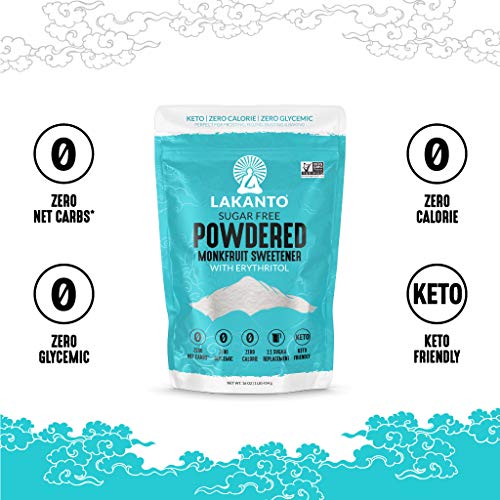 Lakanto Powdered Monk Fruit Sweetener With Erythritol, Powdered Sugar Substitute Sweetener For Baking & Cooking Waffles, Donuts, Cookies & More, Keto, Low Calorie, Low Carb, Vegan, Gluten Free, 1 Lb - Image 4