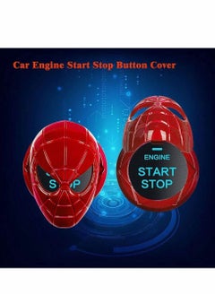 Y&D Push to Start Cover, Auto Engine Ignition Stop Button Cover Replacement Car Trim Protector Key Ring Circle 3D Interior Accessory (Red)  - Image 3