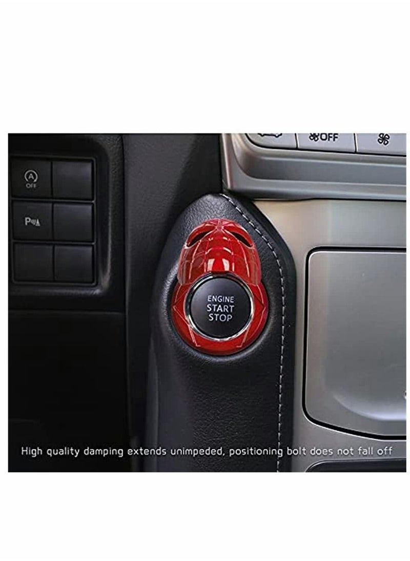 Y&D - Push to Start Cover, Auto Engine Ignition Stop Button Cover Replacement Car Trim Protector Key Ring Circle 3D Interior Accessory (Red) - Image 1