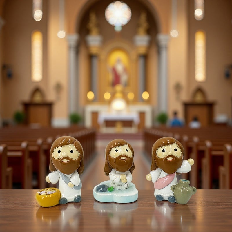 Resin Cartoon Nativity Figure Ornament for Good Friday - Image 3