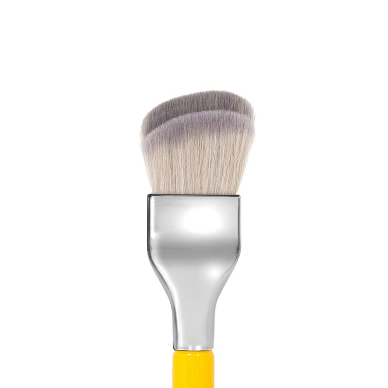 Bdellium Tools Professional Makeup Brush - Studio Series 951 Small Slanted Double Dome Blender - With Soft Synthetic Fibers, For Application & Blending (Yellow, 1pc) - Image 2