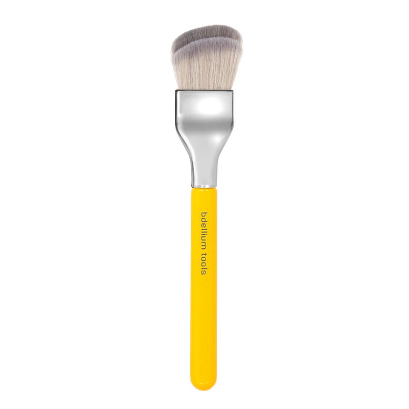 Bdellium Tools Professional Makeup Brush - Studio Series 951 Small Slanted Double Dome Blender - With Soft Synthetic Fibers, For Application & Blending (Yellow, 1pc) - Image 1