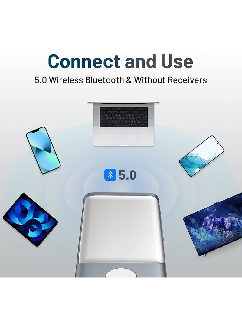 Cheerdots Bluetooth Presentation Clicker Wireless Presenter, Air Mouse with Red Light Presentation Remote for Mac, Windows, iPad OS and Android, Space Silver - Image 2