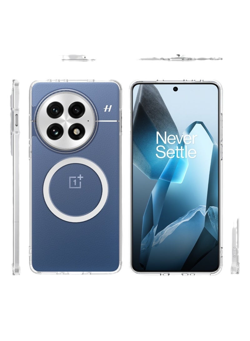 Aookay for OnePlus 13 Case Cover with Magnetic, Compatible with MagSafe, Crystal Clear Slim Fit Thin Transparent Phone Case, Anti-Scratch Soft Bumper Protective Cover for OnePlus 13 (Ice Crystal Clear) - Image 5