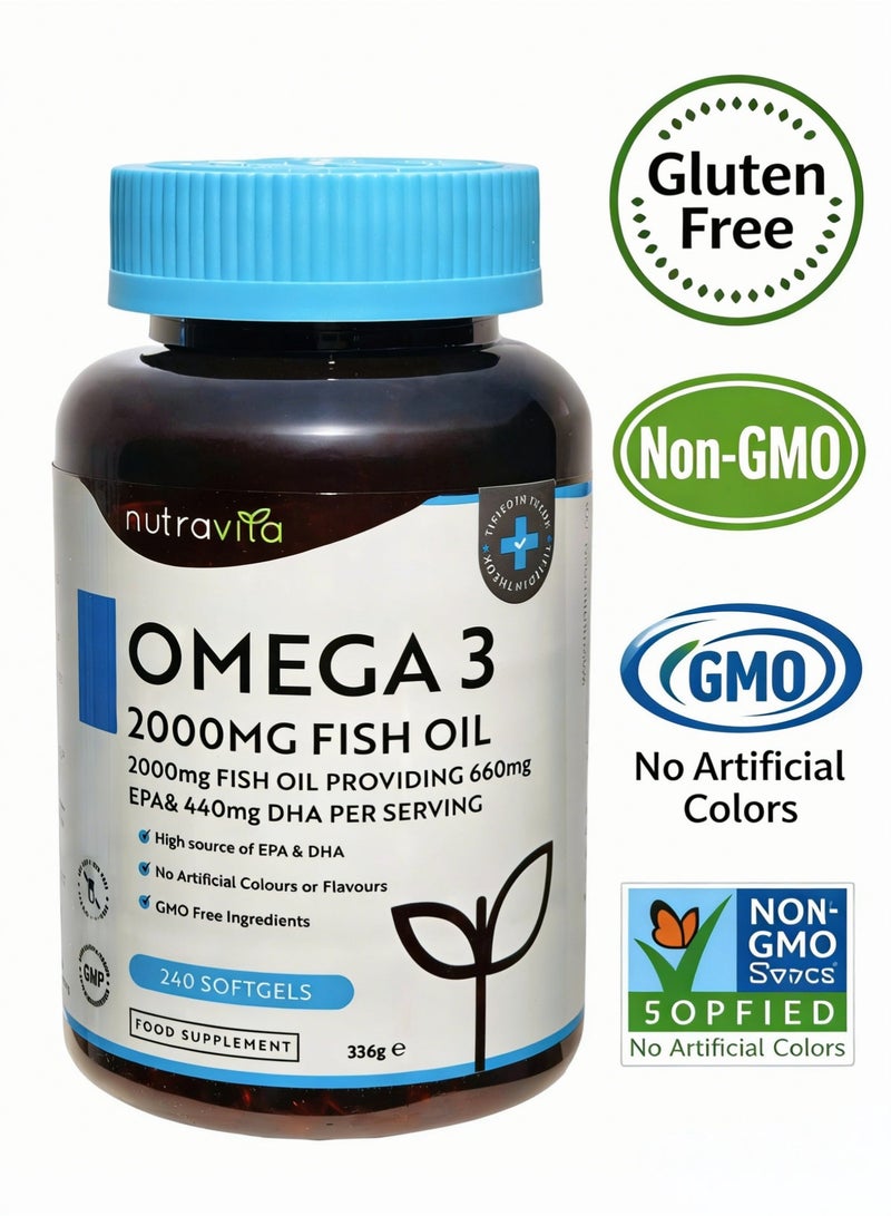 Nutravita Omega 3 Pure Fish Oil 2000mg – 660mg EPA & 440mg DHA per Daily Serving - Image 4