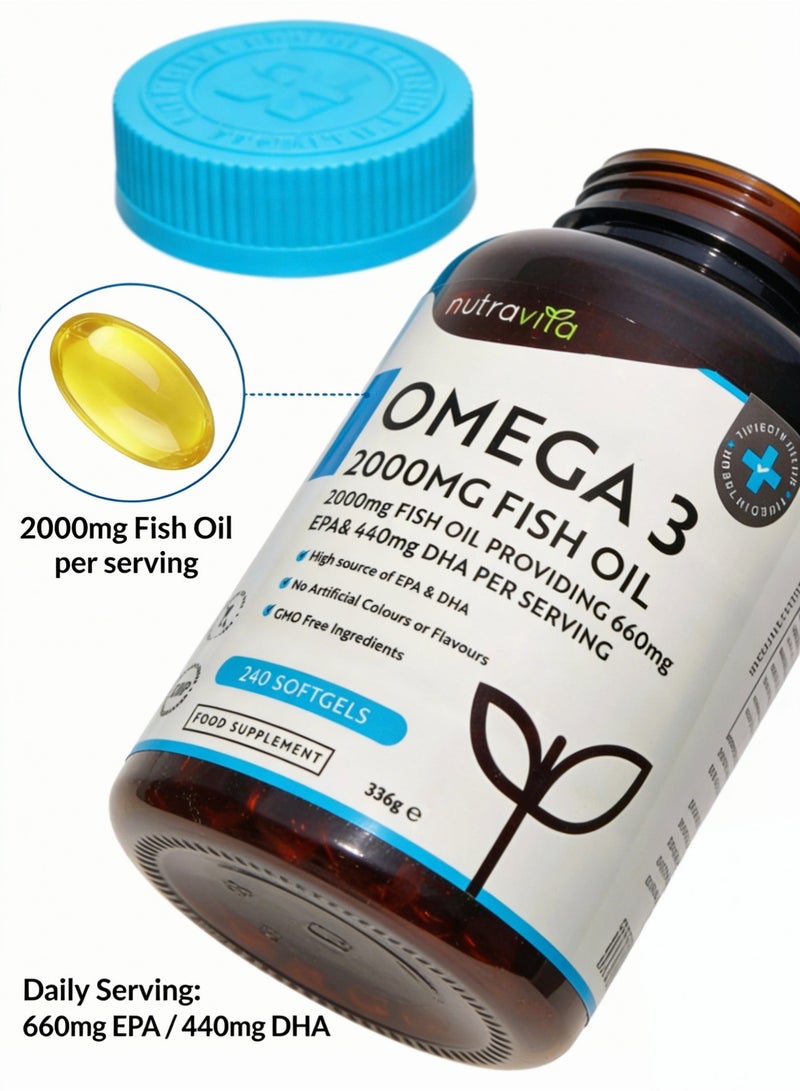 Nutravita Omega 3 Pure Fish Oil 2000mg – 660mg EPA & 440mg DHA per Daily Serving - Image 3