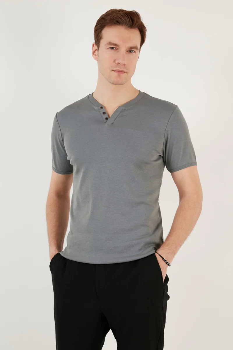 Buratti 100% Cotton V-Neck Slim Fit T Shirt Men's T Shirt 5902122