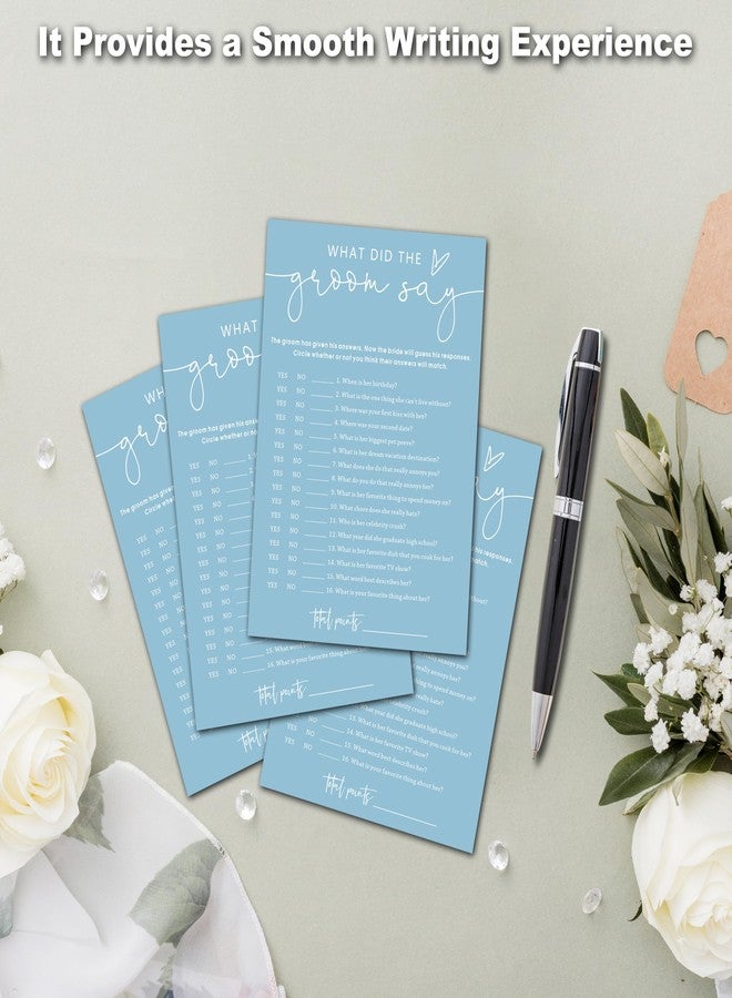 Cazhes Minimalist Bridal Shower Games, Light Blue What Did The Groom Say Game, 30 Wedding Bachelorette Engagement Party Decorations Supplies - A10 - Image 3