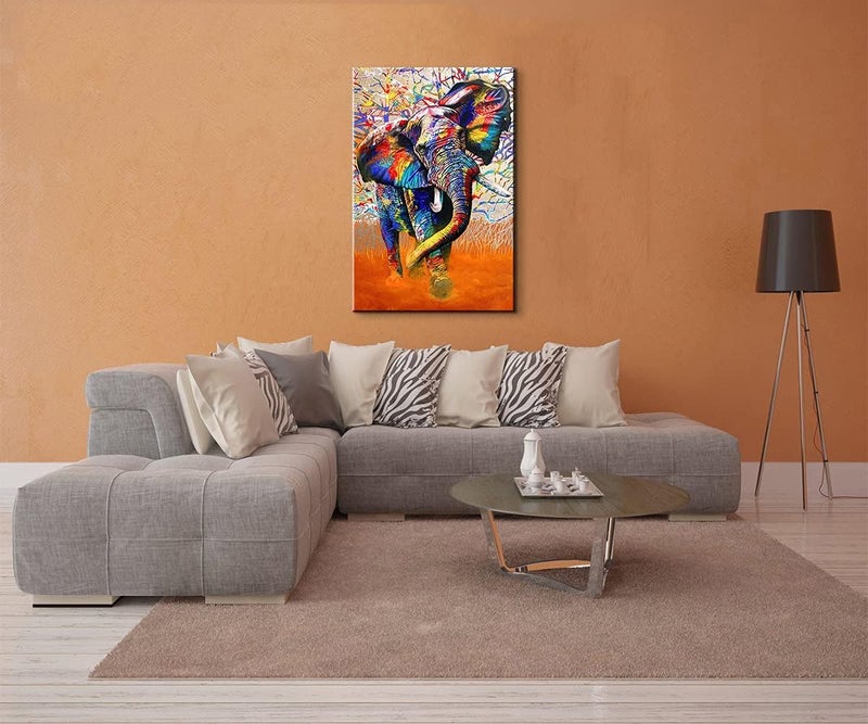 Mistyefly Graffiti Art Graffiti Wall Art Street Art Canvas Elephant Canvas Wall Art Graffiti Wall Decor Graffiti Wall Art Canvas Colorful Animal Canvas Wall Art for Bedroom Living Room Decor (24''Wx36''H) - Image 3