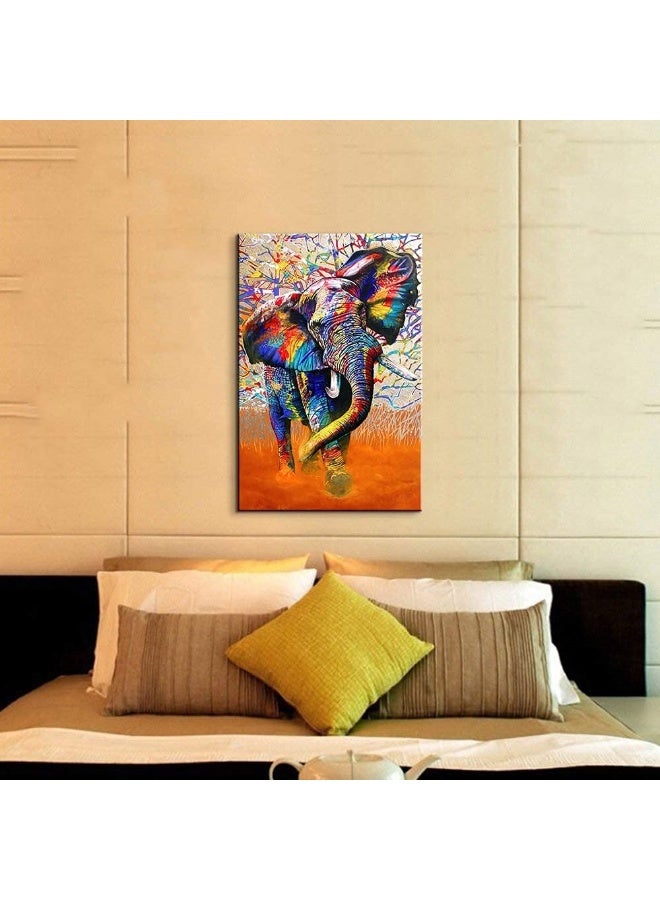 Mistyefly Graffiti Art Graffiti Wall Art Street Art Canvas Elephant Canvas Wall Art Graffiti Wall Decor Graffiti Wall Art Canvas Colorful Animal Canvas Wall Art for Bedroom Living Room Decor (24''Wx36''H) - Image 5