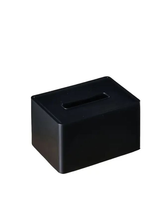 صندوق مناديل أسود حديث بلمسة نسيجية بسيطة ومربع من البلاستيك لتخزين ديكور غرفة المعيشة - Image 5
