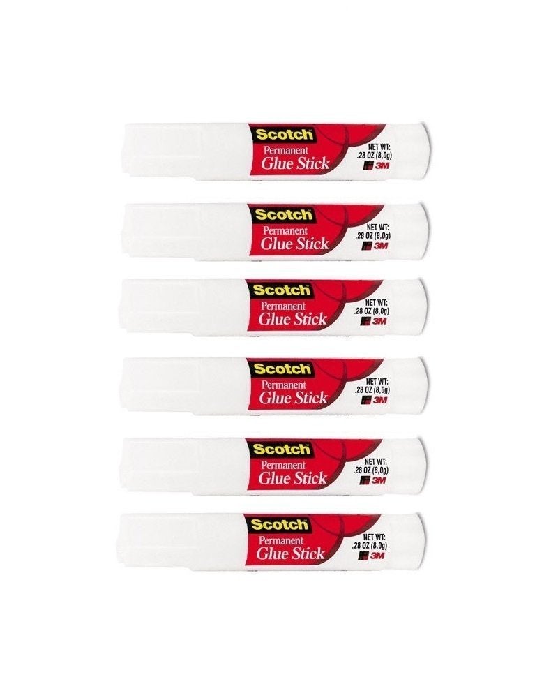 Scotch 3M Permanent Glue Sticks, Clear, Non-toxic, Acid-free, 0.28 oz, Pack of 6 - Image 2