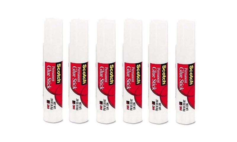 Scotch 3M Permanent Glue Sticks, Clear, Non-toxic, Acid-free, 0.28 oz, Pack of 6 - Image 1