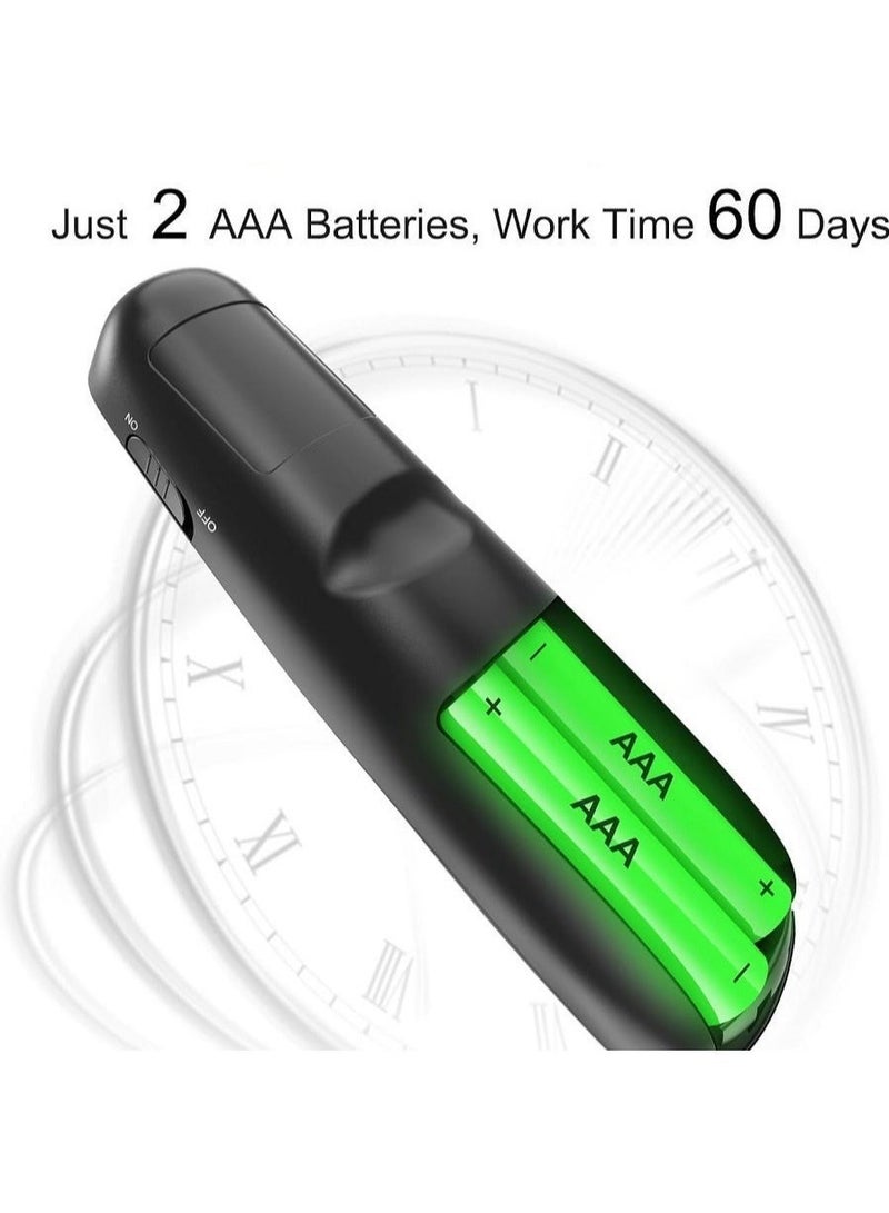 داريو مقدم العرض اللاسلكي، جهاز تحكم في العرض التقديمي مع تحكم في الروابط التشعبية والصوت، RF 2.4GHz USB جهاز نقر للباوربوينت، جهاز تحكم عن بعد للإشارة، مقدم شرائح (أسود) - Image 5