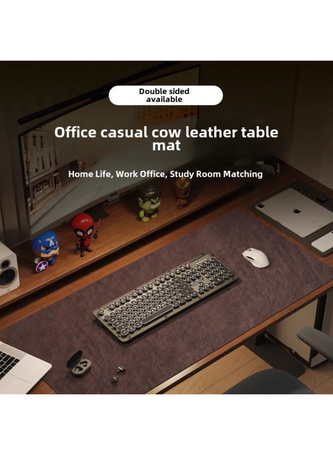 Vintage Cowhide Mouse Pad Thickened Notebook Office Desk Pad Disposable Waterproof High-grade Desk Tablecloth-Color:50*80cm-Pattern:Runyu White - Image 2