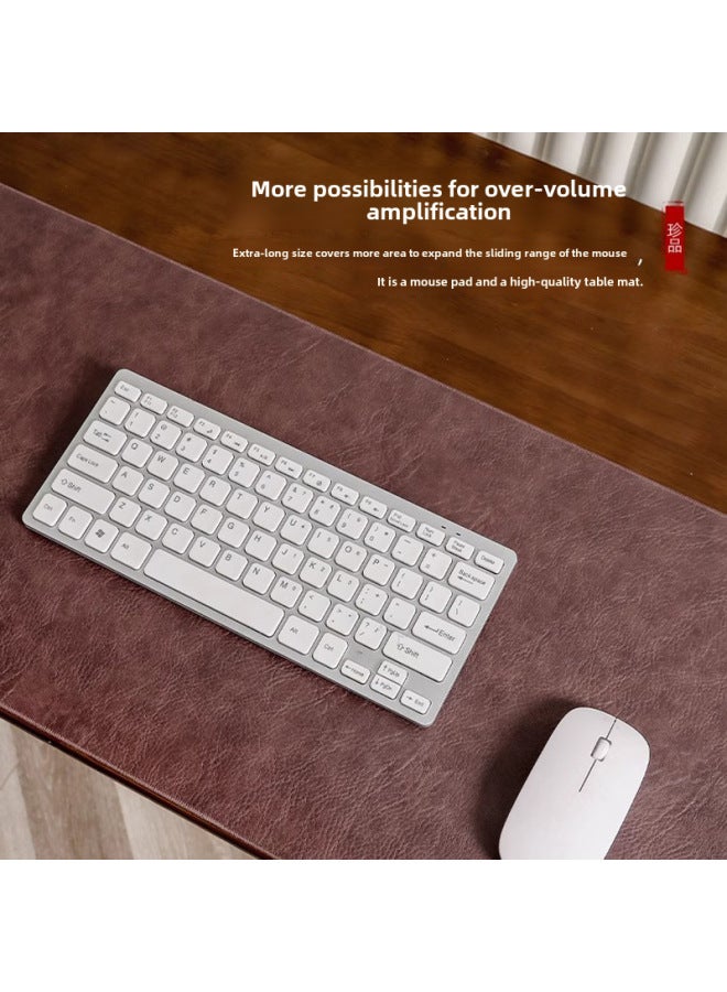 Vintage Cowhide Mouse Pad Thickened Notebook Office Desk Pad Disposable Waterproof High-grade Desk Tablecloth-Color:50*80cm-Pattern:Runyu White - Image 4