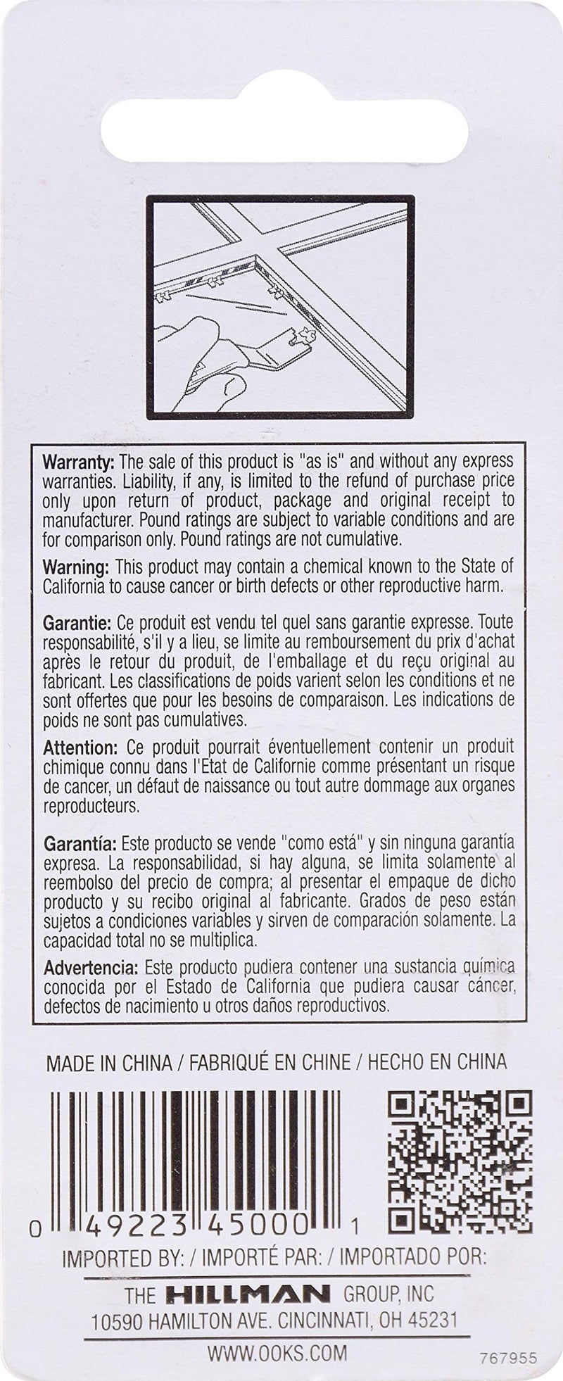 OOK نقاط دفع الزجاج OOK، نقاط الزجاج، فولاذ، تشطيب زنك (45 قطعة)، معدني - Image 2