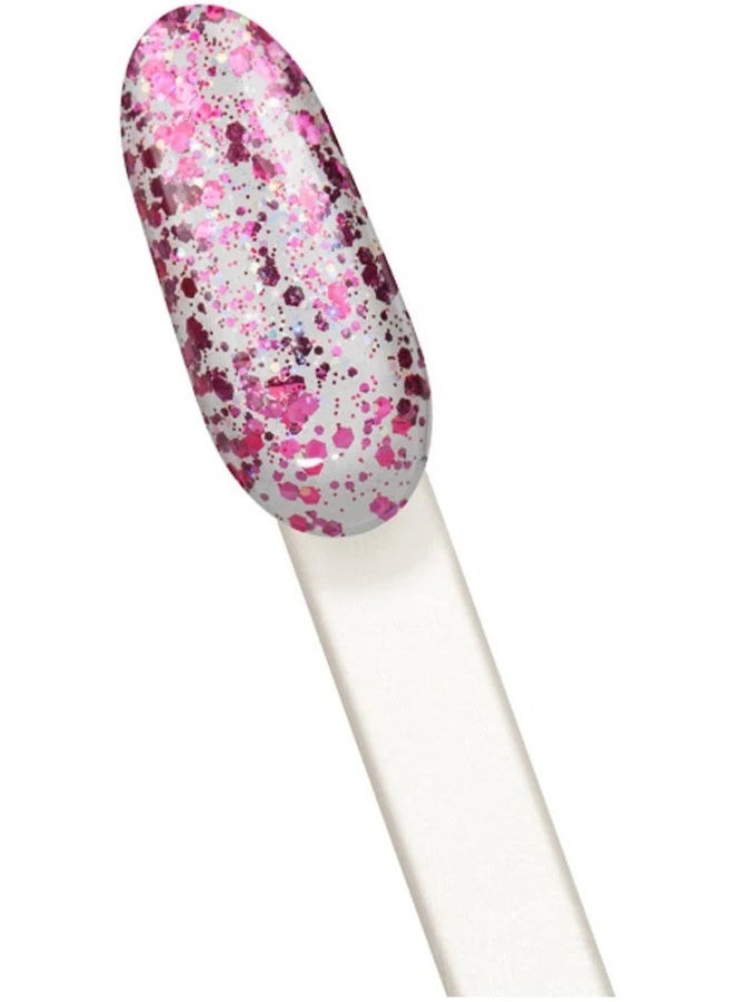 INOCOS Like Gel 2 Long Color Nail Polish 154 Pink Glitters Mix 11ml - Image 2