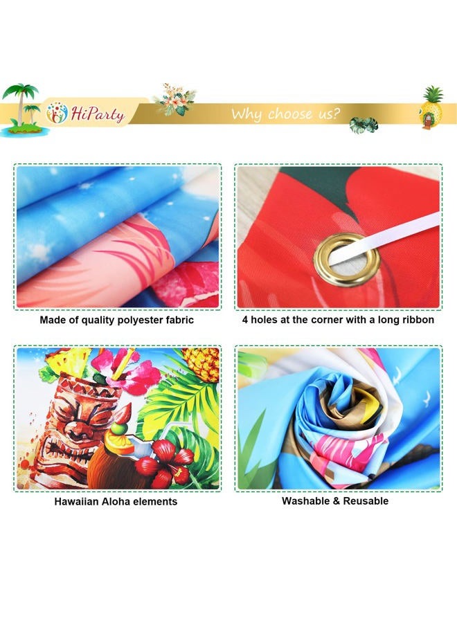 HiParty زينة حفلات لواو هاواي - خلفية لواو ألوها لزينة حفلات عيد الميلاد لافتة خلفية صيفية للتصوير لحفلات موسيقية زينة ذات طابع تيكي استوائي 71 × 44 بوصة - Image 4