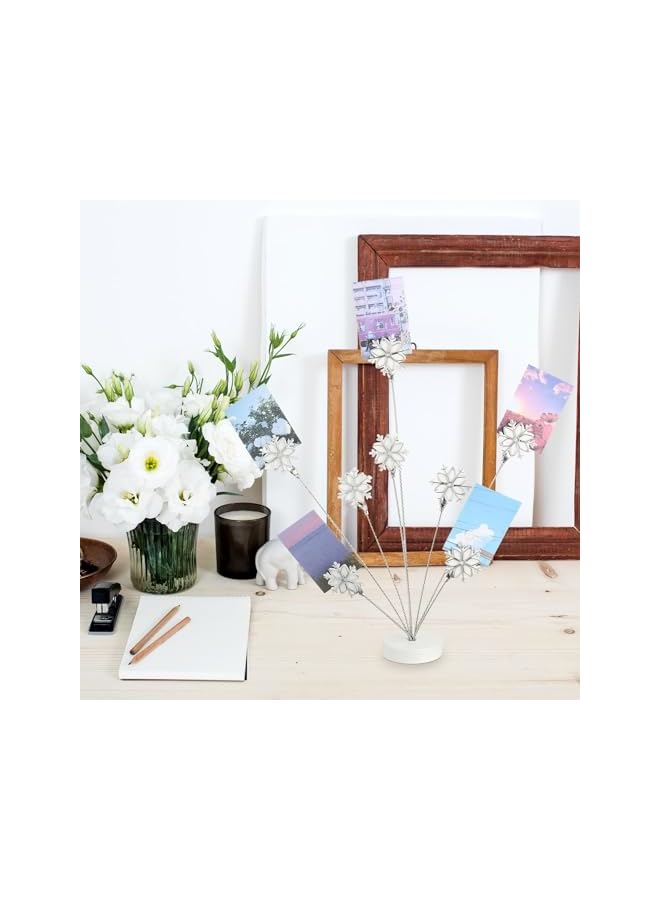 The Bros Snowflake Photo Tree Holder Clip, 8 Branch Money Tree Family Tree Gift Card Holder, with Clips Picture Frame Holder Stand Clip Photo Holder for Memo Paper Note Photo Wedding Card Display  - Image 3