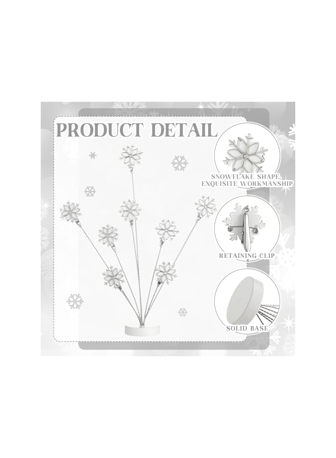 The Bros Snowflake Photo Tree Holder Clip, 8 Branch Money Tree Family Tree Gift Card Holder, with Clips Picture Frame Holder Stand Clip Photo Holder for Memo Paper Note Photo Wedding Card Display  - Image 5
