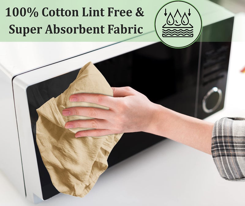 Ruvanti RUVANTI 24 Pack Flour Sack Towels 28x28 Inch  100% Ring Spun Cotton Tea Towels  Machine Washable. Highly Absorbent  Perfect for Dish Drying  Cleaning - Camel  - Image 5