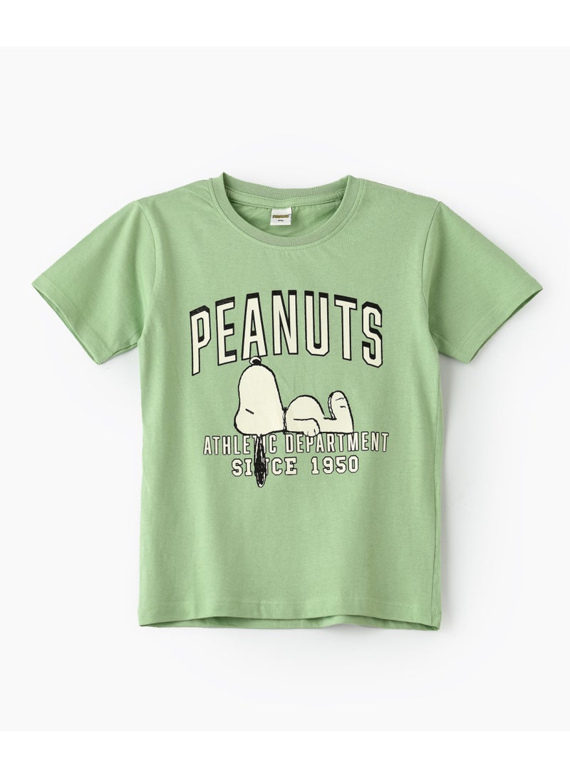 Peanuts Snoopy Graphic Print Round Neck Boys T-Shirt - Image 1