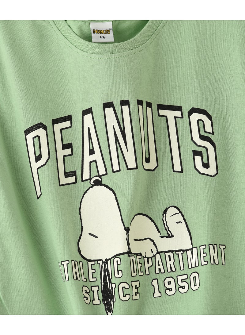 Peanuts Snoopy Graphic Print Round Neck Boys T-Shirt - Image 2