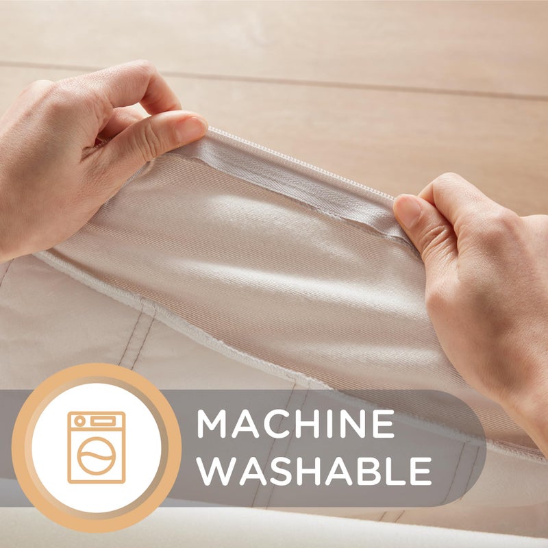 Codi Floor Cushions for Adults  Large Meditation Pillows with Thick Memory Foam and Soft Tufted Covers  Washable Square Seating for Couch and Yoga Sitting  22 Inch Ivory - Image 2